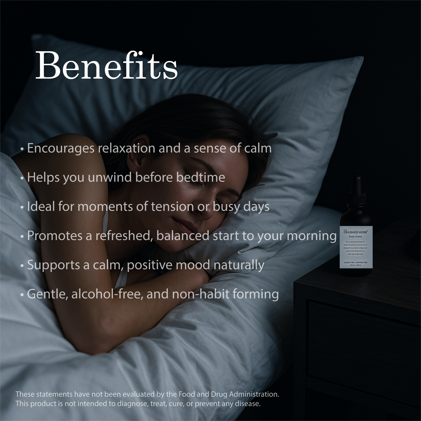 The Crushed Herb® Deep Sleep – 2 fl oz & 4 fl oz Glycerite Tincture | 10:1 98% Purity Herbal Extracts & Amino Acids for Natural Relaxation & Sleep Support | Alcohol-Free & Hormone-Free