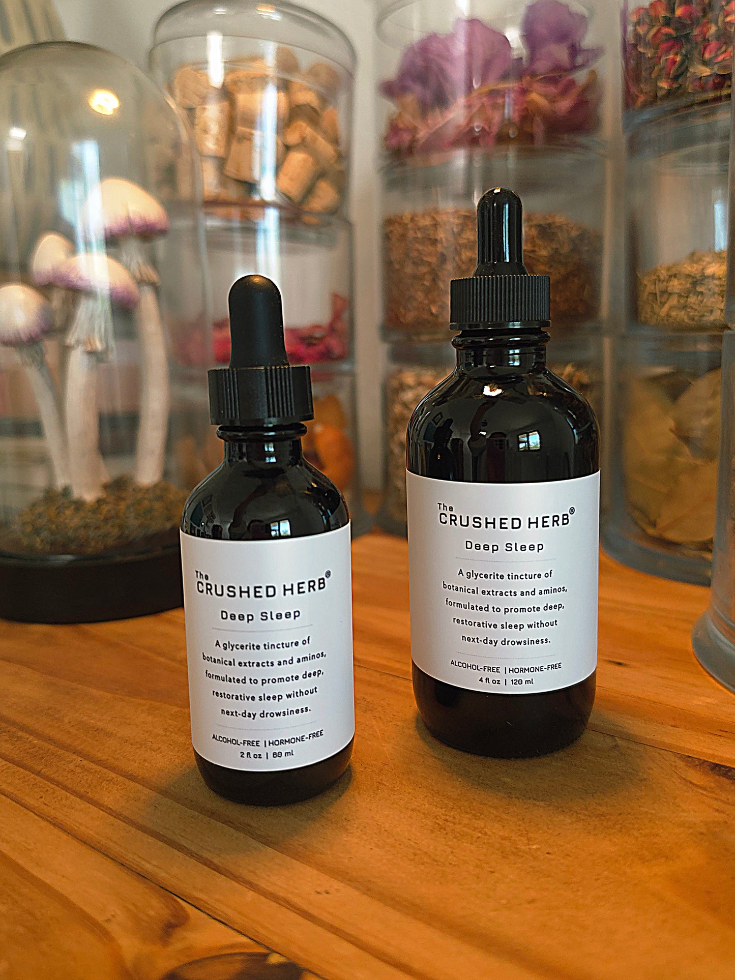 The Crushed Herb® Deep Sleep – 2 fl oz & 4 fl oz Glycerite Tincture | 10:1 98% Purity Herbal Extracts & Amino Acids for Natural Relaxation & Sleep Support | Alcohol-Free & Hormone-Free