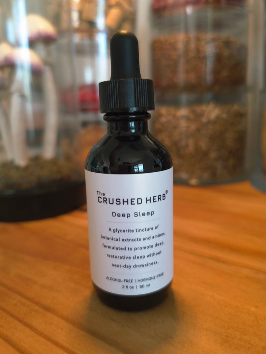 The Crushed Herb® Deep Sleep – 2 fl oz & 4 fl oz Glycerite Tincture | 10:1 98% Purity Herbal Extracts & Amino Acids for Natural Relaxation & Sleep Support | Alcohol-Free & Hormone-Free